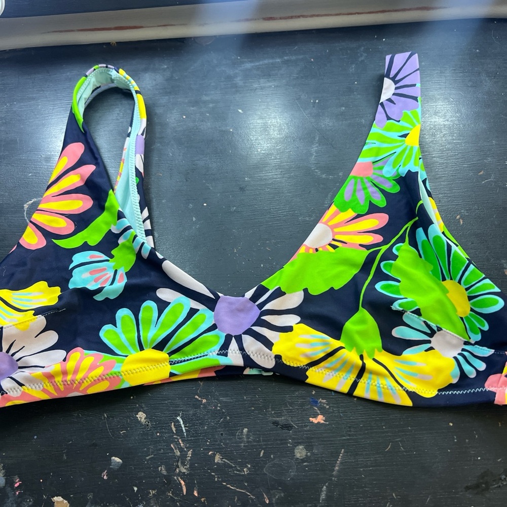 Aerie Multicolor Floral Bikini Top